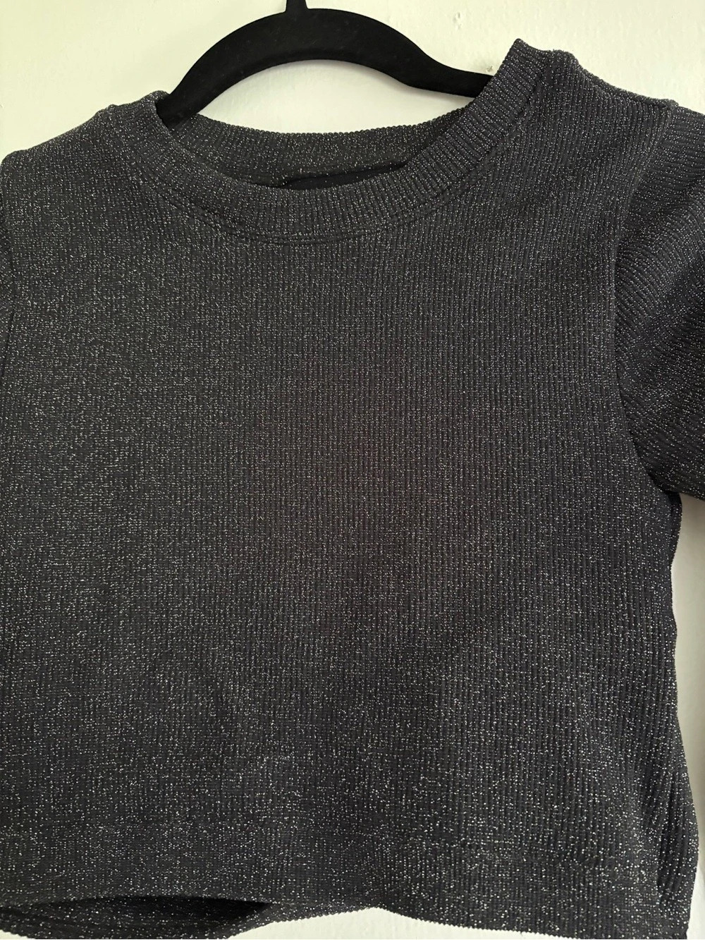 Spiritual Gangster Higher Vibrational Living Metallic Cutout Top in Black